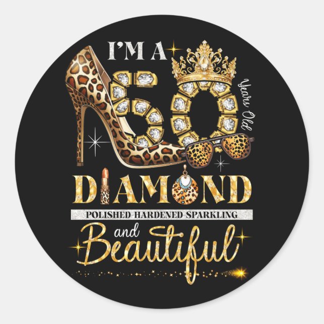 Pegatina Redonda Esta reina hace 50 que parezca un fabuloso anivers (Anverso)