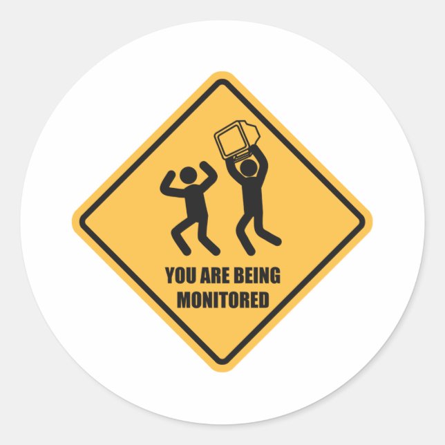 Pegatina Redonda Está Siendo Monitorizado (Anverso)
