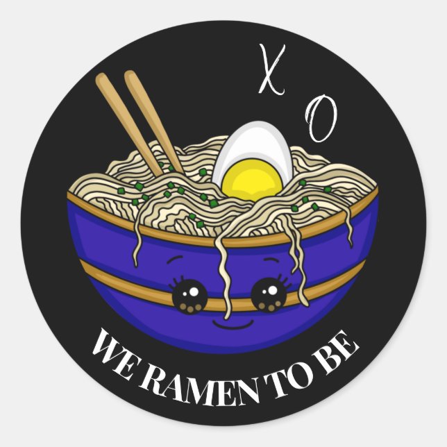 Pegatina Redonda Estábamos Destinados A Ser | Divertido Pun (Anverso)