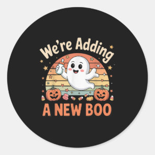 Pegatina Redonda Estaban Añadiendo Una Nueva Ghost De Boo Ghost Hal
