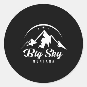 Pegatina Redonda Estación de esquí Big Sky Montana Esquí Snowboard