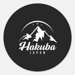 Pegatina Redonda Estación de esquí Hakuba Japón Esquí Snowboard