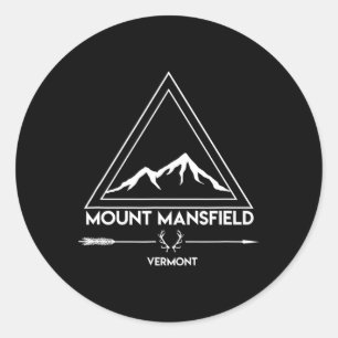Pegatina Redonda Estación de esquí Mount Mansfield Vermont Snowboar