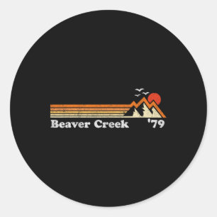 Pegatina Redonda Estación de Esquí Retro Beaver Creek Colorado Snow