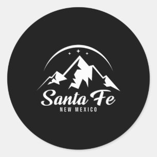 Pegatina Redonda Estación de esquí Santa Fe Nuevo México Esquí Snow