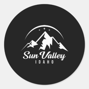 Pegatina Redonda Estación de esquí Sun Valley Idaho Ski Ski Skyboar