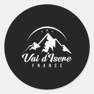 Pegatina Redonda Estación de esquí Val D'isere France Ski Skiboard