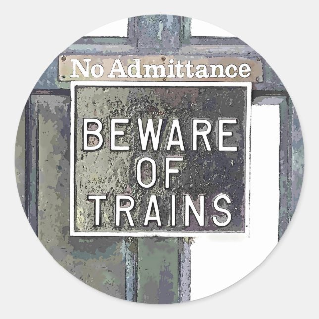 PEGATINA REDONDA ESTACIÓN DE TREN (Anverso)