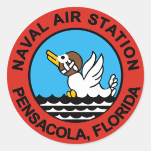 Pegatina Redonda Estación Naval Aérea Pensacola