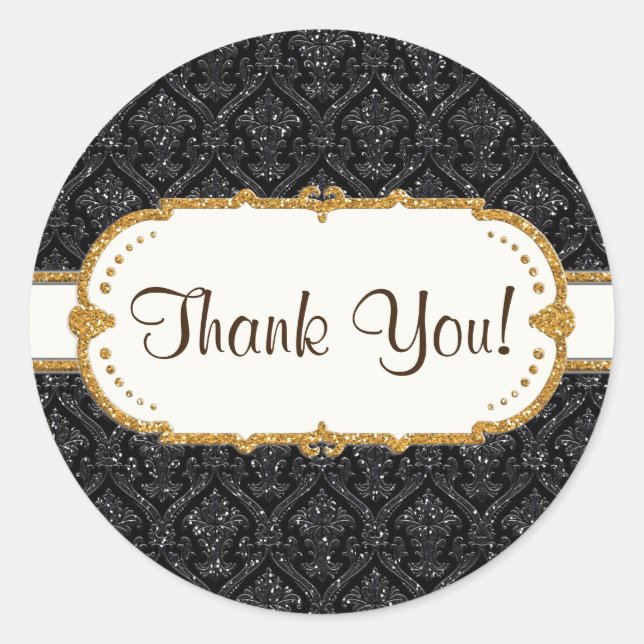 Pegatina Redonda Estacionamiento de casamiento de Damask Purpurina  (Anverso)