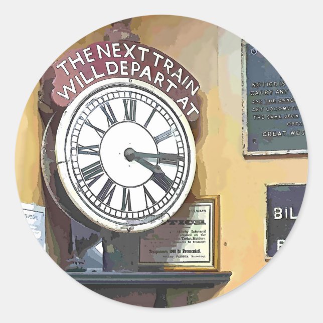 PEGATINA REDONDA ESTACIONES DE TREN (Anverso)