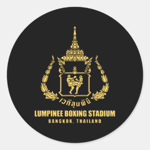 Pegatina Redonda Estadio de boxeo Lumpinee Bangkok Tailandia Muay T