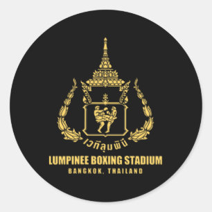 Pegatina Redonda Estadio de boxeo Lumpinee Bangkok Tailandia Muay T