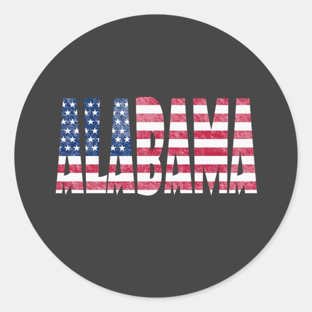 Pegatina Redonda estado de Alabama  (Anverso)