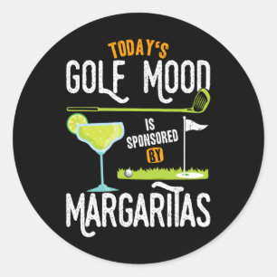 Pegatina Redonda Estado de ánimo de golf de hoy Bola de golf con Ma