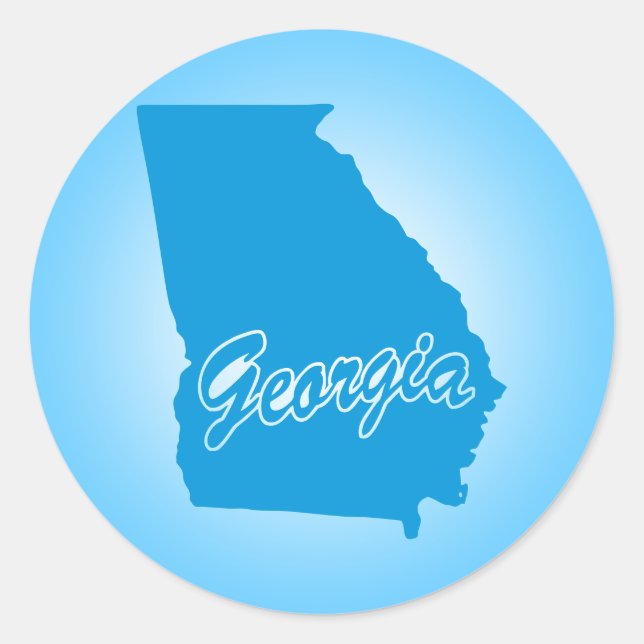 Pegatina Redonda Estado de Georgia (Anverso)