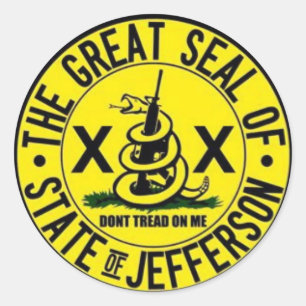 Pegatina Redonda Estado de Jefferson Seal