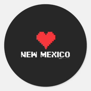 Pegatina Redonda Estado de Nuevo México de 8 bits para jugadores
