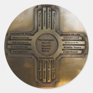 Pegatina Redonda Estado Zia de New México