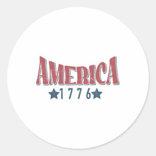 Pegatina Redonda Estados Unidos 1776 Hogar De Los Liberados 4 De Ju