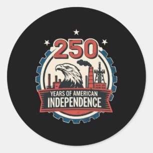 Pegatina Redonda Estados Unidos 2026 - 250 Años De Independencia Es