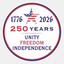 Pegatina Redonda Estados Unidos 250 Unidad Patriótica Libertad Inde