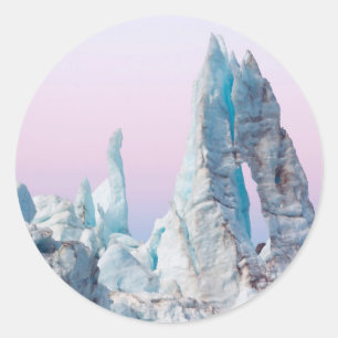 Pegatina Redonda Estados Unidos, Alaska, Parque Nacional Glacier Ba