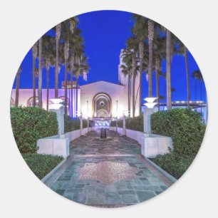 Pegatina Redonda Estados Unidos, California, Los Ángeles, Union St