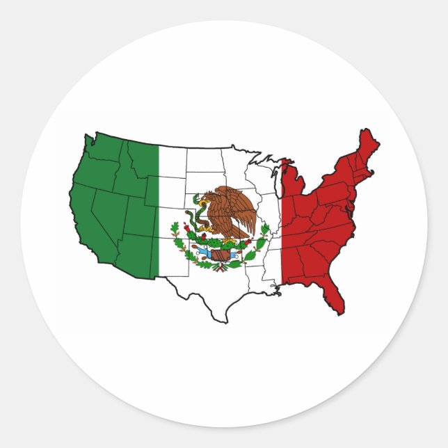 Pegatina Redonda Estados Unidos de México (Anverso)