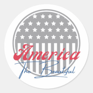 Pegatina Redonda Estados Unidos, el bello patriotismo estadounidens