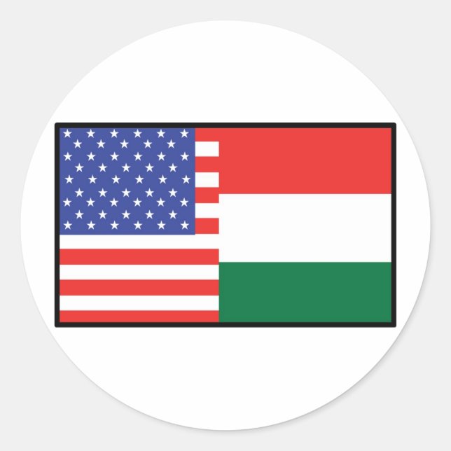Pegatina Redonda Estados Unidos Hungría (Anverso)
