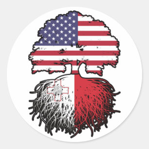 Pegatina Redonda Estados Unidos maltés Estados Unidos