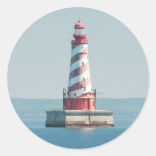 Pegatina Redonda Estados Unidos, Michigan, Grandes Lagos, Lago Mich