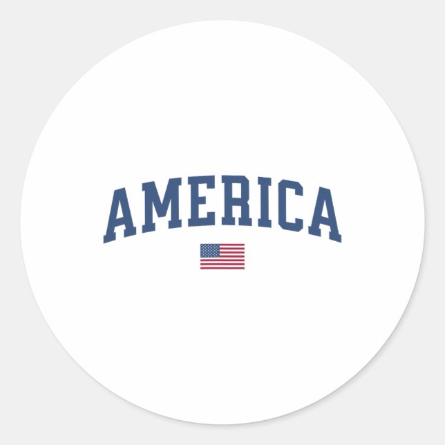Pegatina Redonda Estados Unidos Mujeres Hombres Niños Bandera Estad (Anverso)