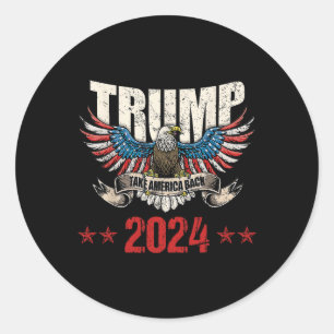 Pegatina Redonda Estados Unidos respaldó a la bandera estadounidens