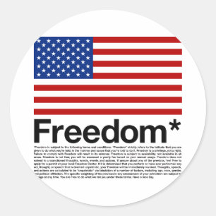Pegatina Redonda Estados Unidos: Términos y condiciones de libertad