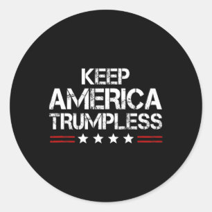 Pegatina Redonda Estados Unidos Trumpless - Graciosos anti Trump Me
