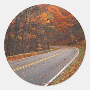 Pegatina Redonda Estados Unidos, Virginia, Parque Nacional Shenando