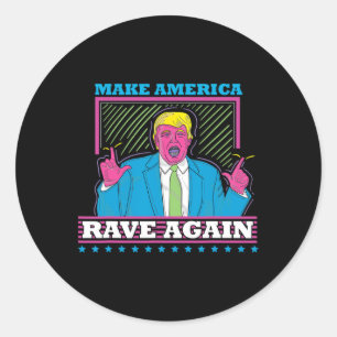 Pegatina Redonda Estados Unidos vuelve a correr gracioso Trump Edm