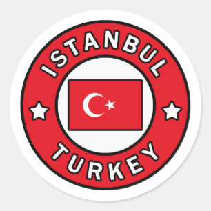 Pegatina Redonda Estambul Turquía