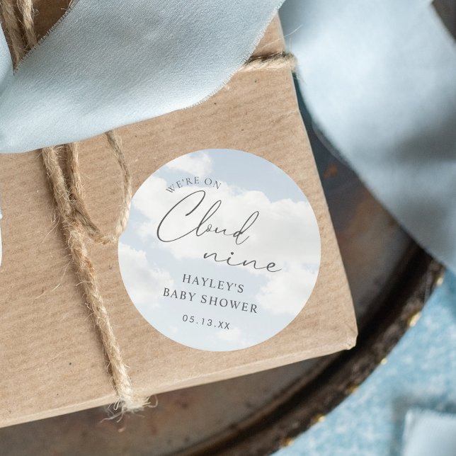 Pegatina Redonda Estamos a favor de Baby Shower de Cloud 9 (Subido por el creador)