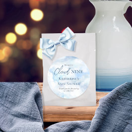 Pegatina Redonda Estamos En El Nueve Baby Shower De Blue Boy