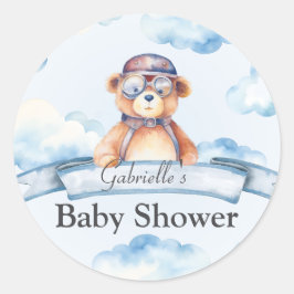 Pegatina Redonda Estamos en la Nueve Vintage Boy Bear
