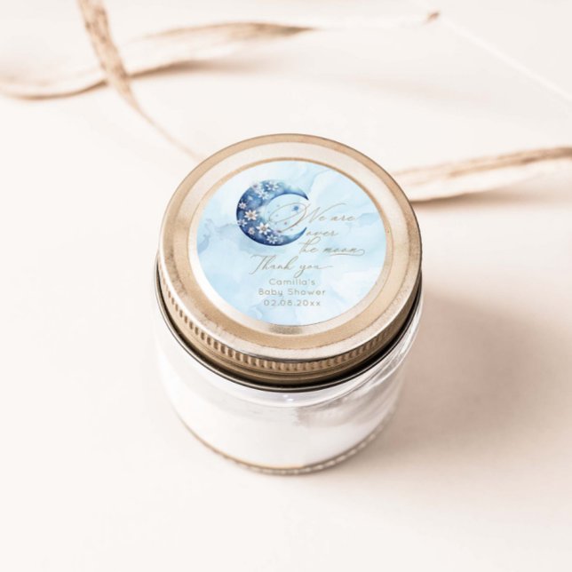 Pegatina Redonda Estamos Sobre El Baby Shower De Moon Boy (Subido por el creador)