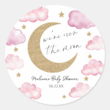 Estamos Sobre La Luna Rosa Celestial Baby Shower