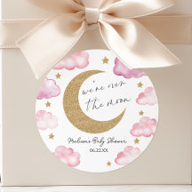 Estamos Sobre La Luna Rosa Celestial Baby Shower