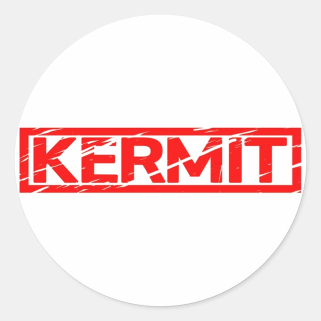 Pegatina Redonda Estampación de Kermit (Anverso)
