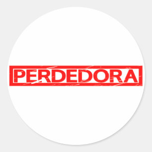 Pegatina Redonda Estampación de Perdedora