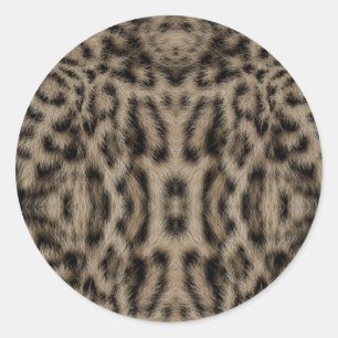 Pegatina Redonda Estampado Animal de Estilo Exótico de Leopardo de 