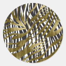 Estampado cebra negro y dorado Chic Safari Glamour